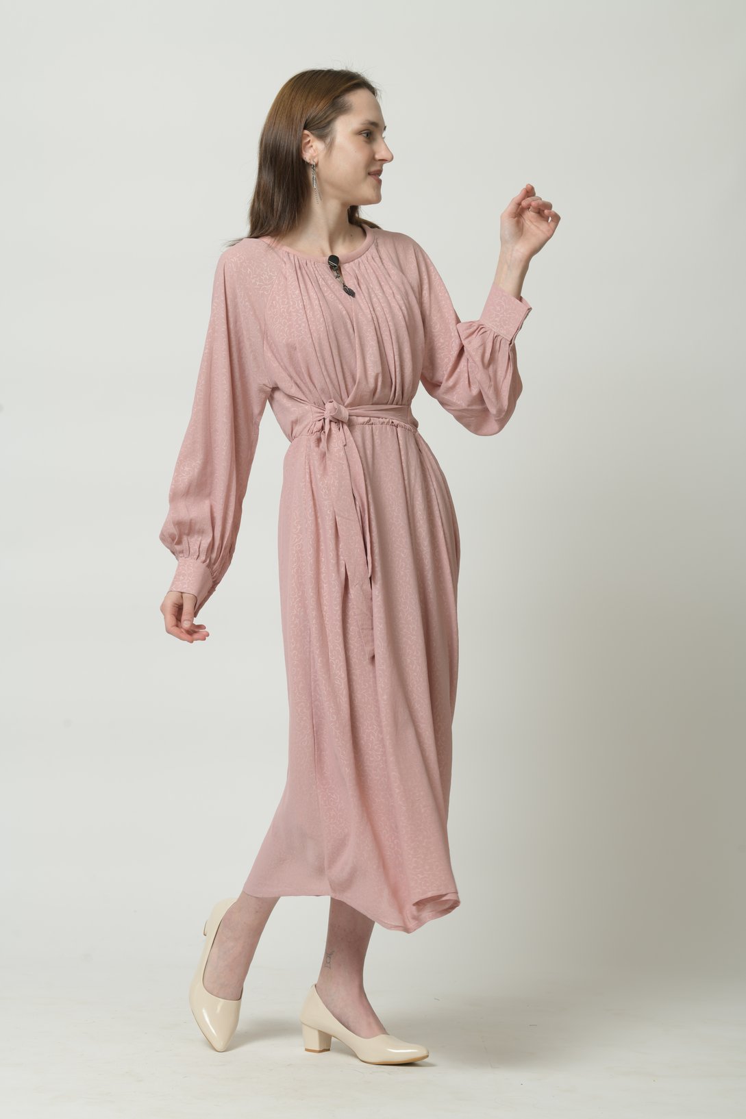 Shop Printed Knee Length Dress with Long Sleeves Online | Max UAE